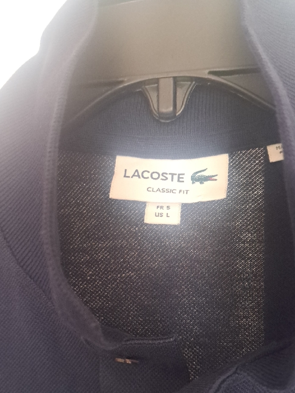 Lacoste Navy Long Sleeve Classic Fit Polo W/ Logo. SzL LNWOT - Picture 2 of 4